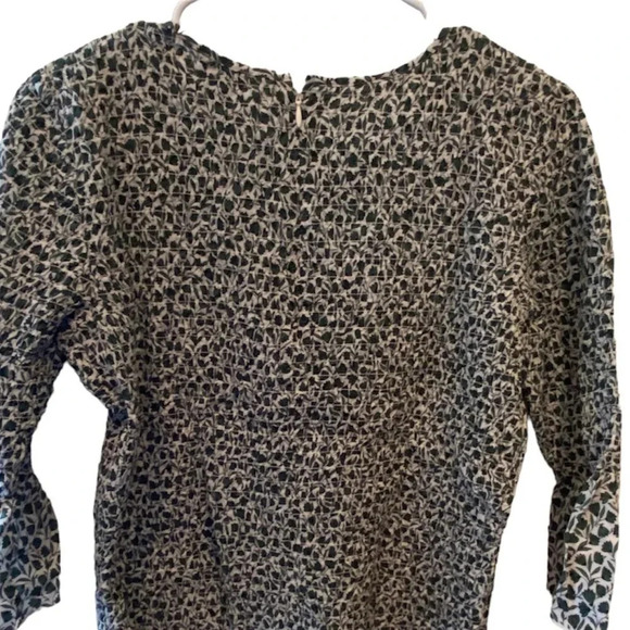 ANN TAYLOR EUC ELMRNS TOP SHIRT BLOUSE GREEN WHITR DRESSY CASUAL SUMMER SIZE 10 - Picture 4 of 5